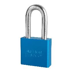 American Lock A1306BLU Rekeyable Pin Padlock, Different Key, Solid Aluminum Body, 3/8 in Dia Shackle, Blue, 5-Pin Cylinder Dual Ball Bearing Tumbler Locking Mechanism