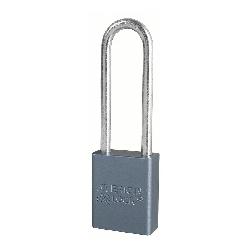 American Lock A32 Non-Rekeyable Safety Padlock, Different Key, Aluminum Body, 1/4 in Dia Shackle, Gray, 5-Pin Tumbler Cylindrical Locking Mechanism