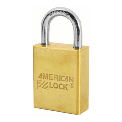 American Lock A40 Non-Rekeyable Safety Padlock, Different Key, Brass Body, 1/4 in Dia Shackle, Brass, 5-Pin Tumbler Cylindrical/Dual Ball Bearing Locking Mechanism