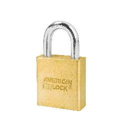 American Lock A5560 Rekeyable Safety Padlock, Different Key, Brass Body, 5/16 in Dia Shackle, Brass, 5-Pin Tumbler Cylindrical/Dual Ball Bearing Locking Mechanism