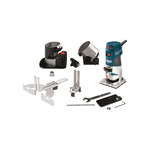 Bosch PR20EVSNK Colt Electric Router Kit, Variable Speed Switch, 16000 to 35000 rpm Speed, 1 hp, 120 VAC