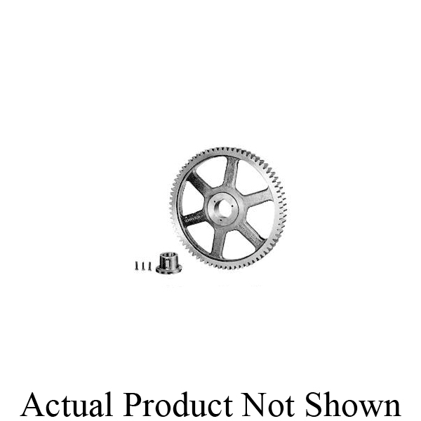 Browning 1213958 Spur Gear With Type H Split Taper Bushing, 10 Diametral Pitch, 14.5 deg, 1 in W Face, 60 Teeth, 6 in Dia Pitch, 3/8 in Dia Bore, Cast Iron