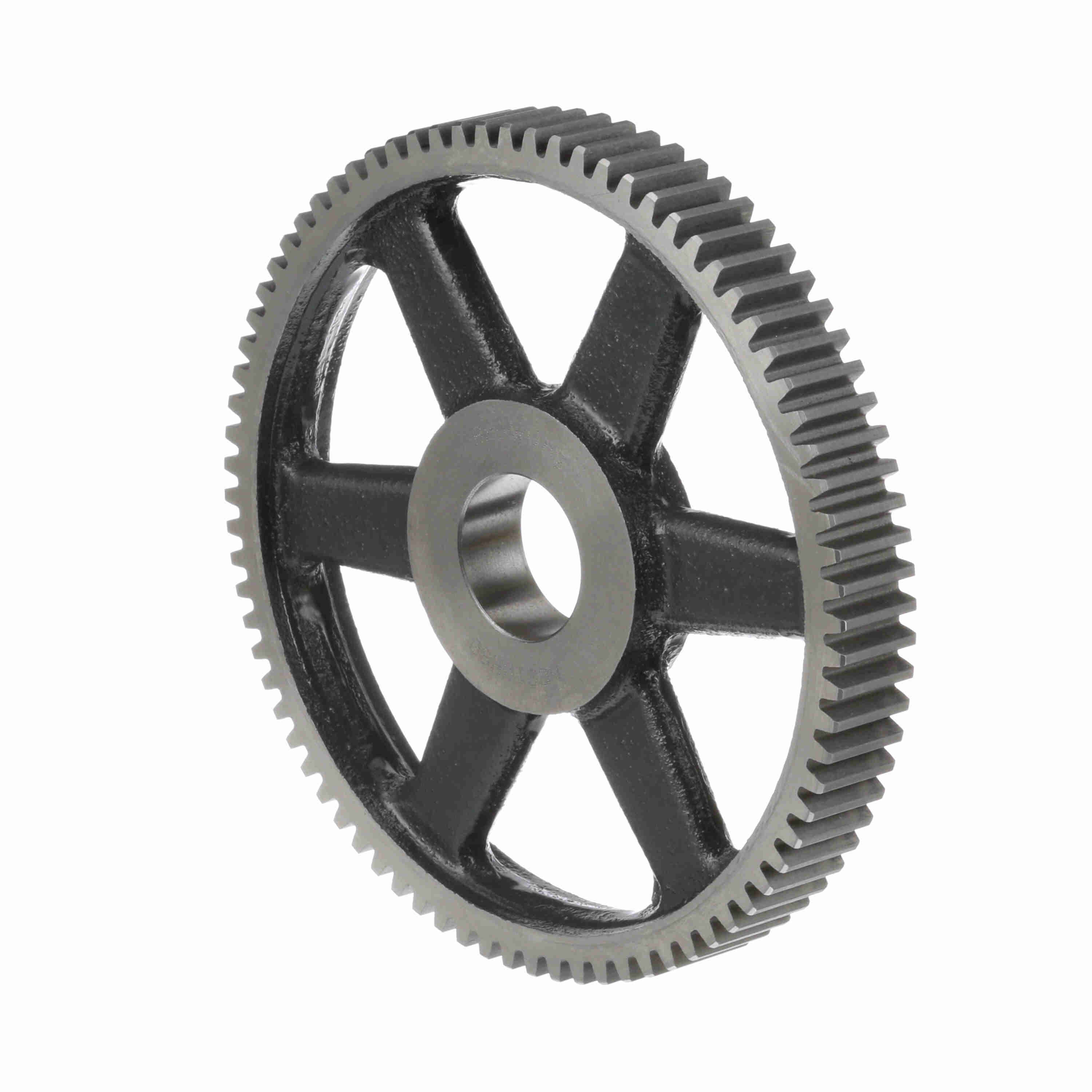 Browning 1213990 Spur Gear With Type H Split Taper Bushing, 10 Diametral Pitch, 14.5 deg, 1 in W Face, 80 Teeth, 8 in Dia Pitch, 3/8 in Dia Bore, Cast Iron