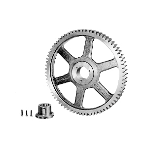 Browning 1213776 Type 10 Spur Gear With Type H Split Taper Bushing, 12 Diametral Pitch, 14.5 deg Pressure Angle, 3/4 in W Face, 84 Teeth, 7 in Dia Pitch, 3/8 to 1-1/2 in Dia Bore, Cast Iron