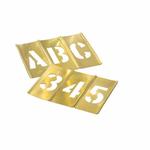 C.H.Hanson 10106 77-Piece Interlocking Reusable Single Letter and Number Stencil Set, 1/2 in H, Gold, 28 ga Brass
