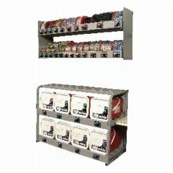 Campbell D0729996 Square Pail and Reel Assortment Display, Display Tool Storage