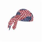 Chill-Its 12477 6615 High Performance Dew Rag, Universal, Stars and Stripe, Fabric/Terry Cloth Band, Tie Closure