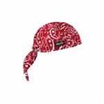Chill-Its 12479 6615 High Performance Dew Rag, Universal, Red Western, Fabric/Terry Cloth Band, Tie Closure