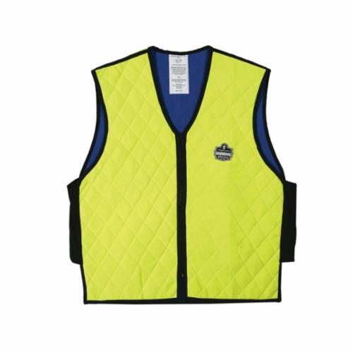 Chill-Its 12534 6665 Cooling Vest, L, Lime, Nylon/Polymer-Embedded Fabric, Evaporative/Soak in Cold Water Cooling, Front Zipper Closure