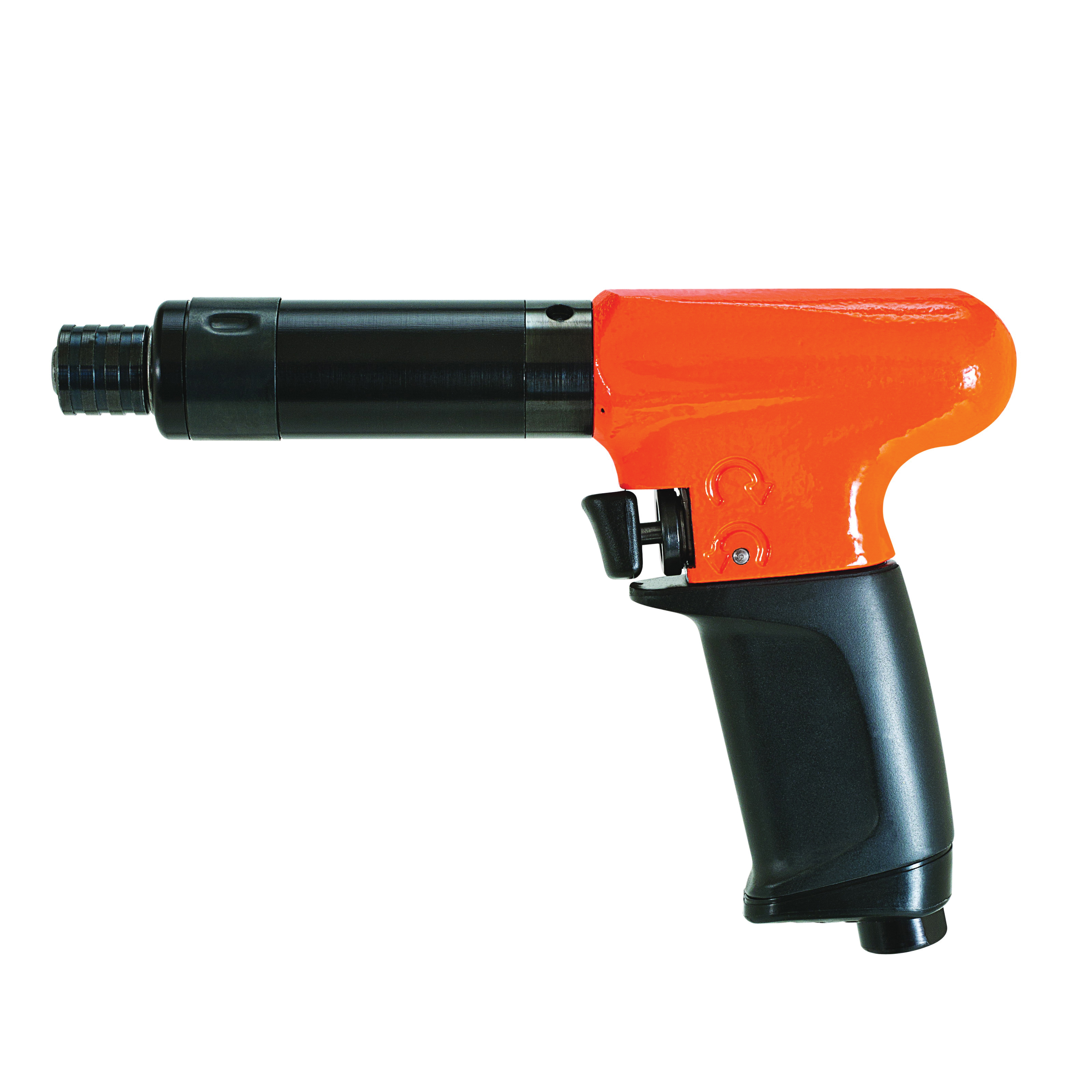 Cleco 19TTA04Q 19 Series Reversible Pneumatic Screwdriver, 1/4 in Chuck, 0.8 ft-lb Torque, 90 psi, Adjustable/Clecomatic Clutch, 3.3 ft-lb Max Working Torque, 11 scfm Short Run Air Consumption