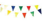 Cortina 03-403 Pennant, 12 in H x 9 in W, 100 ft OAL, Multi, Vinyl
