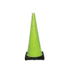 Cortina 03-500-08LI DW-Series Traffic Cone, 36 in H, Fluorescent Green Cone, Specifications Met: MUTCD Standard, NCHRP 350
