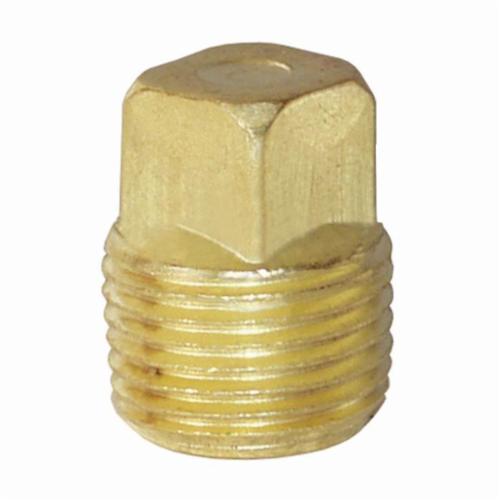 Dixon 2110200C Square Head Plug, 1/8-27 Nominal, Male SAE Short PTF End Style, Brass
