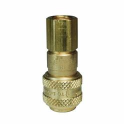 Dixon 2DF2-B D Automatic Interchange Pneumatic Coupler, 1/4 in, Quick-Connect x FNPT, Brass
