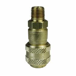 Dixon 2DM3-B D Automatic Interchange Pneumatic Coupler, 1/4 x 3/8 in, Quick-Connect x MNPT, Brass