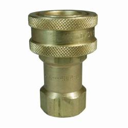 Dixon 2HF2-B H Series Hydraulic Interchange Coupler, 1/4 in x 1/4-18 Nominal, Quick-Connect x Female NPTF, Brass Body/Buna-N Seal, Domestic