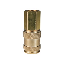 Dixon 2UF2-B U Series Female Quick Disconnect Pneumatic Coupler, 1/4-18 Nominal, Quick Disconnect Coupler x NPTF, 300 psi Pressure, Brass