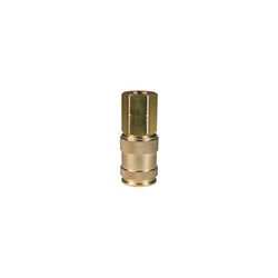 Dixon 2UF3-B U Series Female Quick Disconnect Pneumatic Coupler, 3/8-18 Nominal, Quick Disconnect Coupler x NPTF, 300 psi Pressure, Brass