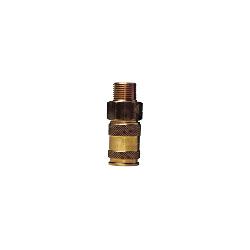 Dixon 2UM3-B U Series Male Quick Disconnect Pneumatic Coupler, 3/8-18 Nominal, Quick Disconnect Coupler x NPTF, 300 psi Pressure, Brass