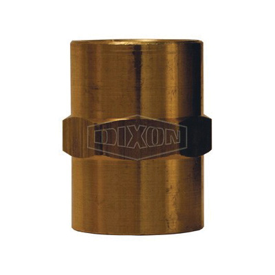 Dixon 3710404C Hex Head Pipe Coupling, 1/4 in Nominal, FNPT End Style, Brass, Domestic