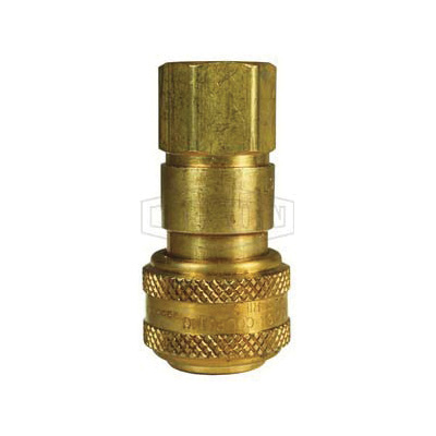 Dixon 2DF3-B DF Series Industrial Female Quick Connect Coupler, 3/8-18 Nominal, Quick Disconnect Coupler x NPTF, 300 psi Pressure, Brass, Domestic