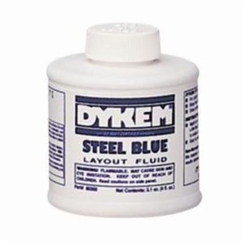 Dykem STEEL BLUE 80300 Layout Fluid, 4 oz Bottle, Sweet/Solvent, Liquid, Steel Blue