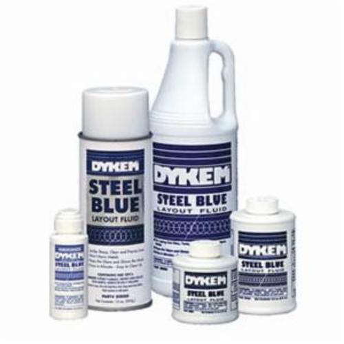 Dykem STEEL BLUE 80400 Layout Fluid, 8 oz Brush In Cap Bottle, Blue, Liquid Form