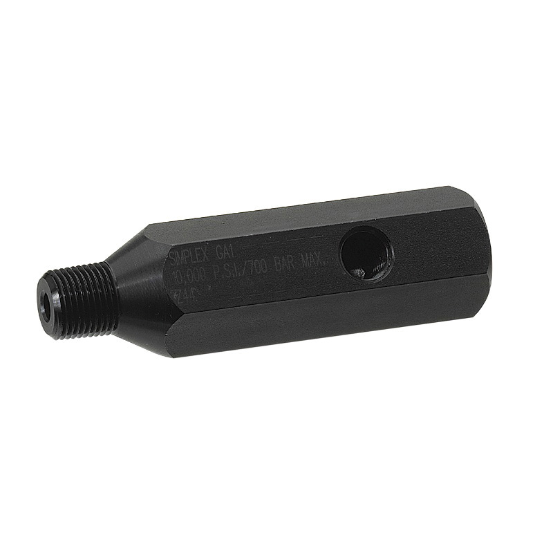 Enerpac 18977 3-Port Gauge Adaptor, 3/8 in Male, 1/4 in and 3/8 in Female Connection 10000 psi, For Use With GA Series Pressure Gauges, Steel