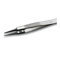 Erem 258SA Acid Proof Heat Resistant Non-Magnetic Non-Rusting High Precision Tweezer, Pointed/Straight/Very Fine Tip, 4-3/4 in L, Stainless Steel, Anti-Glare Coated