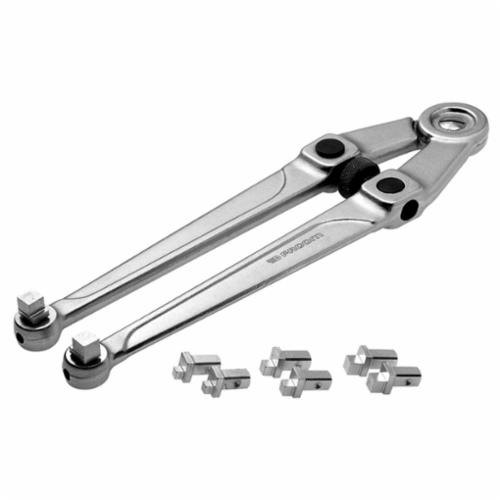 Facom FA-118A Adjustable Square Face Spanner Wrench, 4 in Capacity, 10/32 in Dia Pin, 10-5/8 in OAL, Federal GGG-W-665B, Alloy Steel, Satin