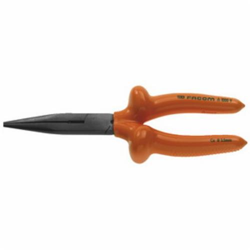 Facom FA-185.20AVSE VSE Needle Nose Plier With Wire Cutter and Wire Stripper, 2-23/32 in L x 1-3/8 in W, Half Round/Serrated, 3/8 in W Tip, 7-7/8 in OAL