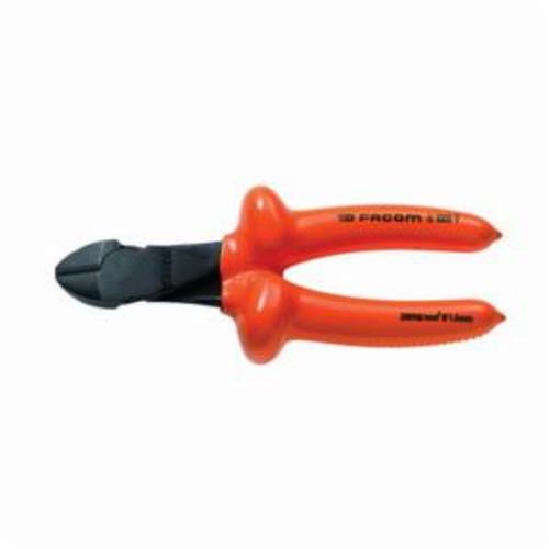 Facom FA-192.14AVSE Diagonal Cutter Plier, 1 mm, 1-3/16 in THK Max Wire, 5/8 in L x 1-3/16 in W Burnished/Oval Steel Jaw, 6-3/32 in OAL, Flush Cut