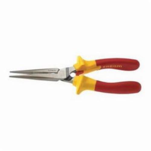 Facom FA-193.16VE VE Needle Nose Plier With Side Cutter, 1-13/16 in L x 11/32 in W, Half Round/Serrated, 7/64 in W Tip, 6-1/2 in OAL
