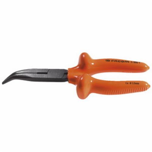 Facom FA-195.20AVSE VSE Needle Nose Plier With Wire Cutter and Wire Stripper, 2-17/32 in L x 1-1/4 in W, Bent/Serrated, 7/64 in W Tip, 7-7/8 in OAL