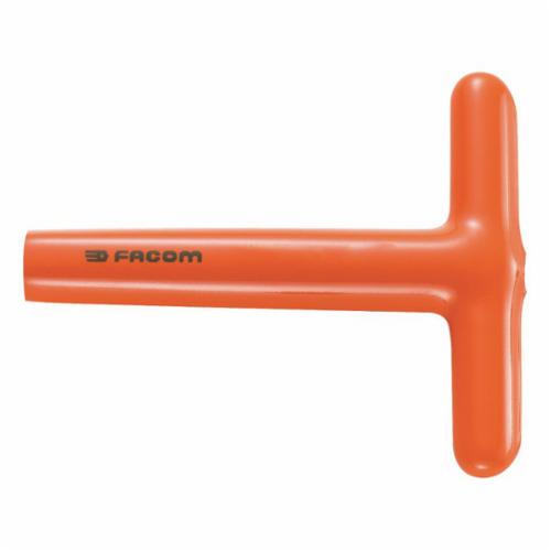 Facom FM-94T.10AVSE Insulated Nut Driver, 10 mm, Solid Round Shank, Orange T-Handle Handle