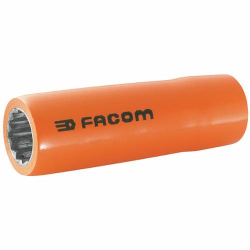 Facom FM-J.13LAVSE VSE Deep Length Insulated Socket, Metric, 3/8 in Square Drive, 13 mm