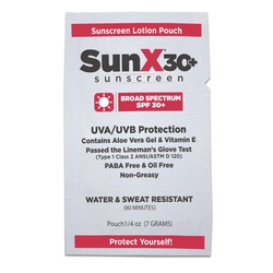 First Aid Only SunX30+ 18-399 Sunscreen Lotion, 1/4 oz, Packet, Glossy Lotion