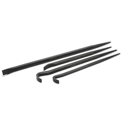 GEARWRENCH 70-578G Aligning and Rolling Head Pry Bar Set, 4 Pieces, Lengths Included: 15 in, 16 in, 18 in, 24 in, Alloy Steel Bar, Alloy Steel