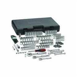 GEARWRENCH 80931 Deep/Standard Length Metric/Imperial Mechanics Tool Set, Blow Molded Case Tool Storage, 1/4 in, 3/8 in, 1/2 in Drive, 6 and 12-Point, 141 Pieces, Steel, ASME B107.1/B107.5M/B107.10/B107.6