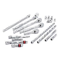 GEARWRENCH 81254 Hand Tool Set, 3/8 in Drive Tang, Square Drive, Teardrop Ratchet Head, 18 Pieces, Alloy Steel, ASME Specified