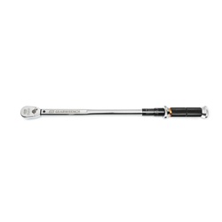 GEARWRENCH 120XP 85181 Micrometer Torque Wrench, 1/2 in Drive, 30 to 250 ft-lb, Ratcheting Head, 24-7/8 in OAL, ANSI Specified|ASME B107.300