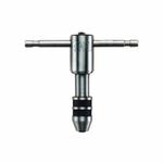 GENERAL 160R Reversible Tap Wrench, #0-8 Tap, Ratcheting, Hardened Steel, 2-3/4 in L, Sliding T-Handle Handle