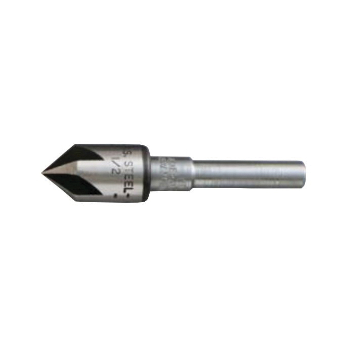 GENERAL 195-1/2 Rose Pattern Countersink, 1/2 in Dia Body, 1/4 in Dia Shank, 5 Flutes, HSS
