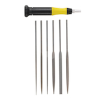 GENERAL 707476 Swiss Pattern Needle File Set, 6 Pieces, 5-1/2 in L of Cut, #2 Single Cut