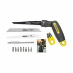 GENERAL 86014 Straight/Pistol Grip Handle Quad Saw/Driver Set, Holster Tool Storage, #1, #2 Phillips, 3/16 in, 1/4 in Slotted, T15, T20 Torx, 1/4 in Drive Bit, 14 Pieces