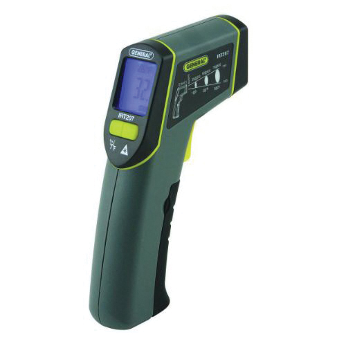 GENERAL IRT207 Mid Range Non-Contact Infrared Thermometer, -4 to 608 deg F, +/-3.6 deg F Accuracy, 0.95