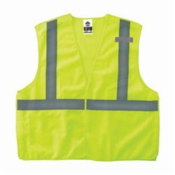 GloWear 21073 8215BA Econo Style Break-Away Safety Vest, S to M, Hi-Viz Lime, Polyester Mesh, Hook and Loop Closure, 1 Pockets, ANSI Class: Class 2, ANSI/ISEA 107-2015 Type R