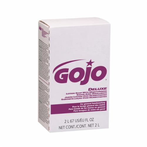 GOJO 2217-04 Deluxe Lotion Soap With Moisturizers, 2000 mL Nominal, Dispenser Refill Package, Lotion Form, Floral Odor/Scent, Opalescent/Pink