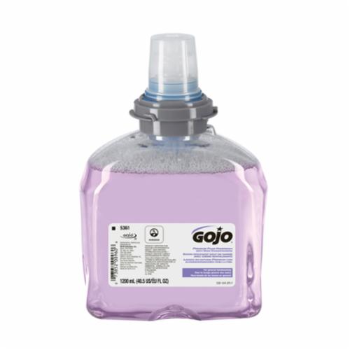 GOJO 5361-02 TFX Premium Handwash, 1200 mL Nominal, Dispenser Refill Package, Foam Form, Cranberry/Fruity Odor/Scent, Clear/Purple