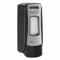 GOJO 8782-06 ADX-7 HAND MEDIC Push Style Dispenser, Polished Chrome/Black, 700 mL Capacity, Wall Mount, ABS
